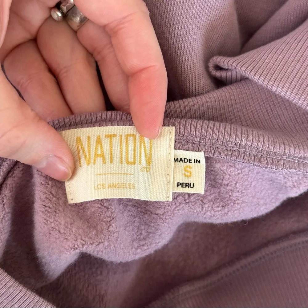 NWT NATION LTD Purple Alaia One Shoulder Sweatshirt in Hopeless Romantic - Image 6