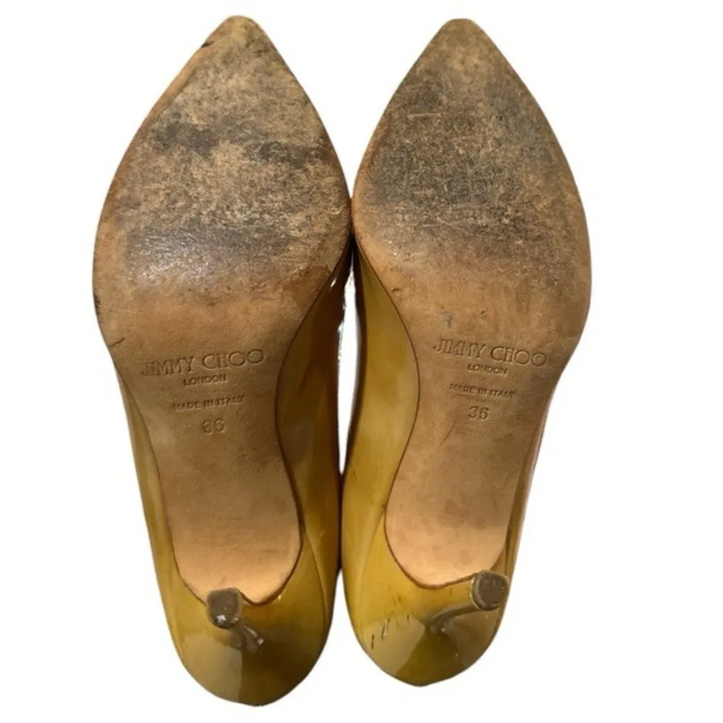 Jimmy Choo Pointed Toe Heels Neutral Size 36 - Image 6