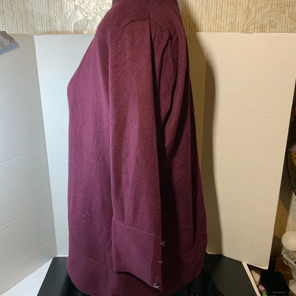 Evolution by Cyrus button sleeve open front cardigan small & 2 vintage necklace - Image 5