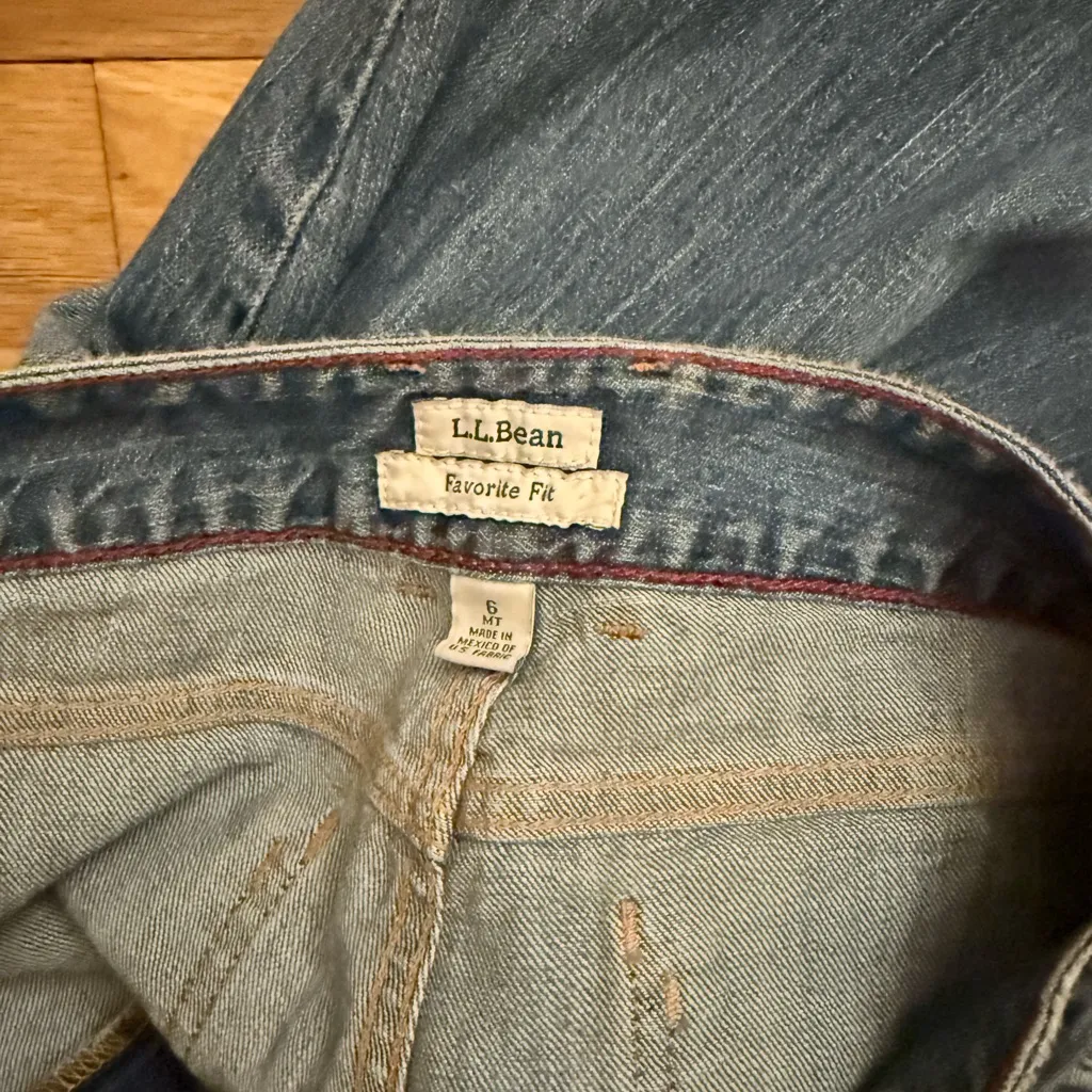 LL Bean Straight Leg Jean Blue Size 6 - Image 3