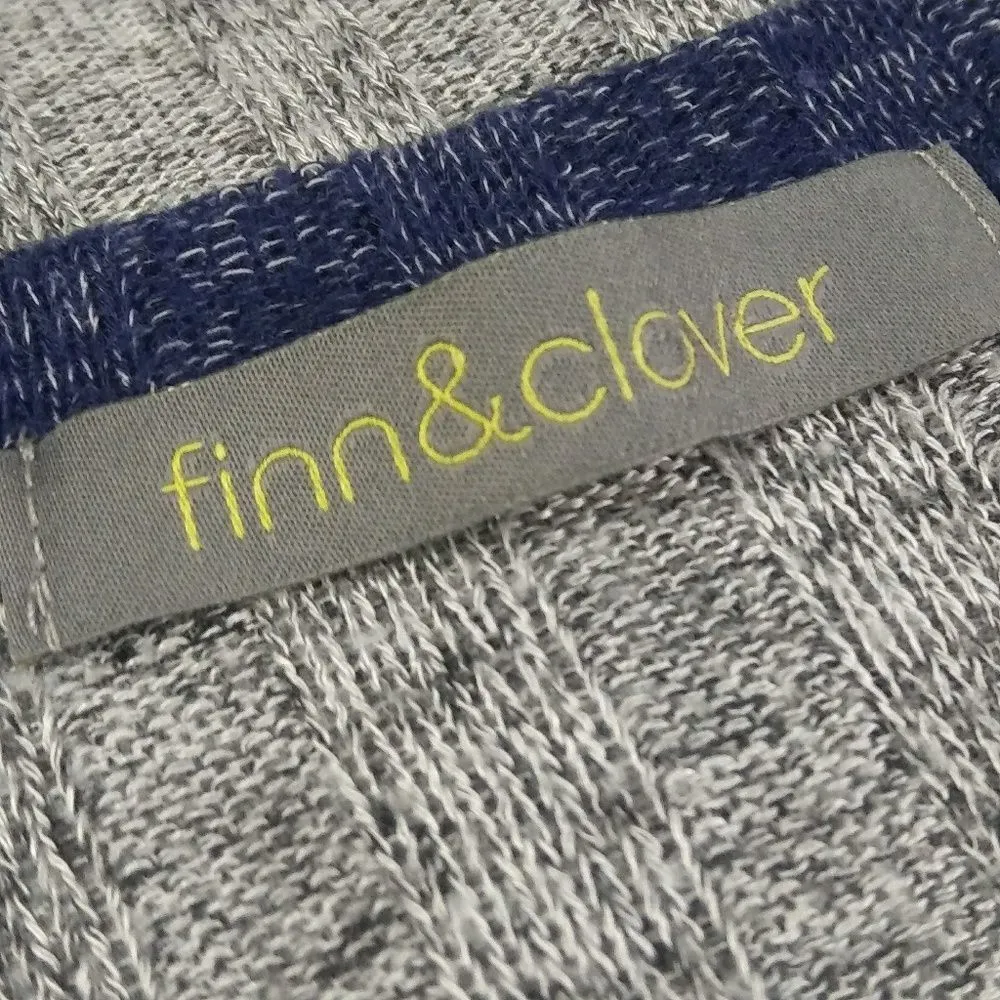 FINN &CLOVER Gray Blue Knit Long Sleeve Blouse S - Image 5