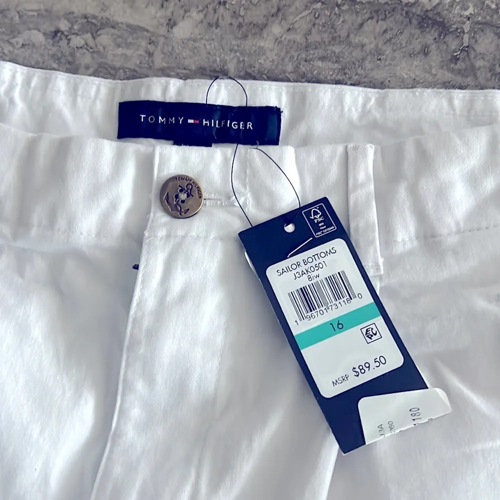 Tommy Hilfiger Wide-Leg Sailor Chino Pants in White, Size 16 New w/Tag $89.50 - Image 6