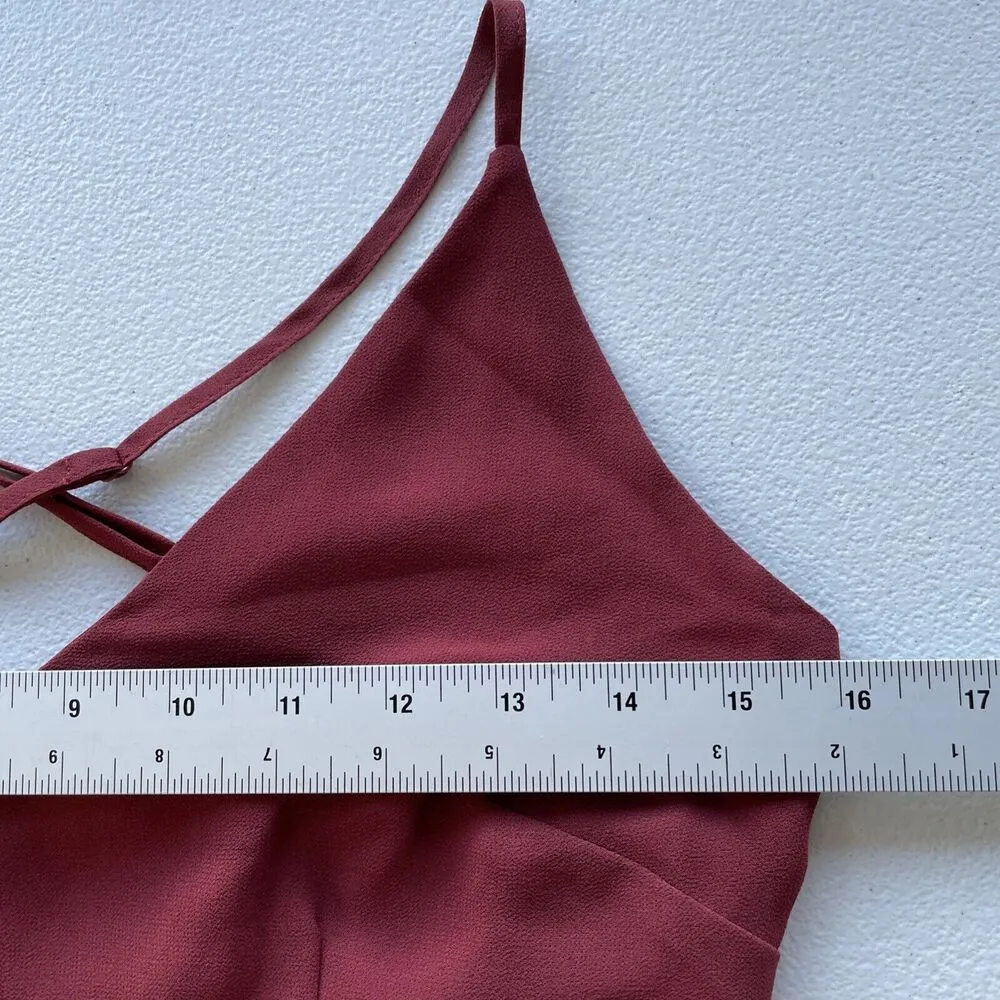 Keepsake Womens Junior Sz S Fit & Flare Dress V-Neck Strappy Asymmetrical Hem - Image 9