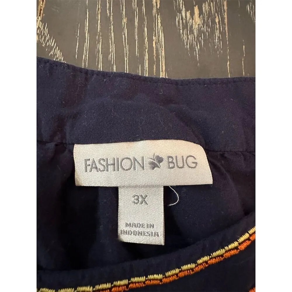 Fashion Bug Women's 3XL Blue Sleeveless Beaded Blouse Casual Summer - Image 6