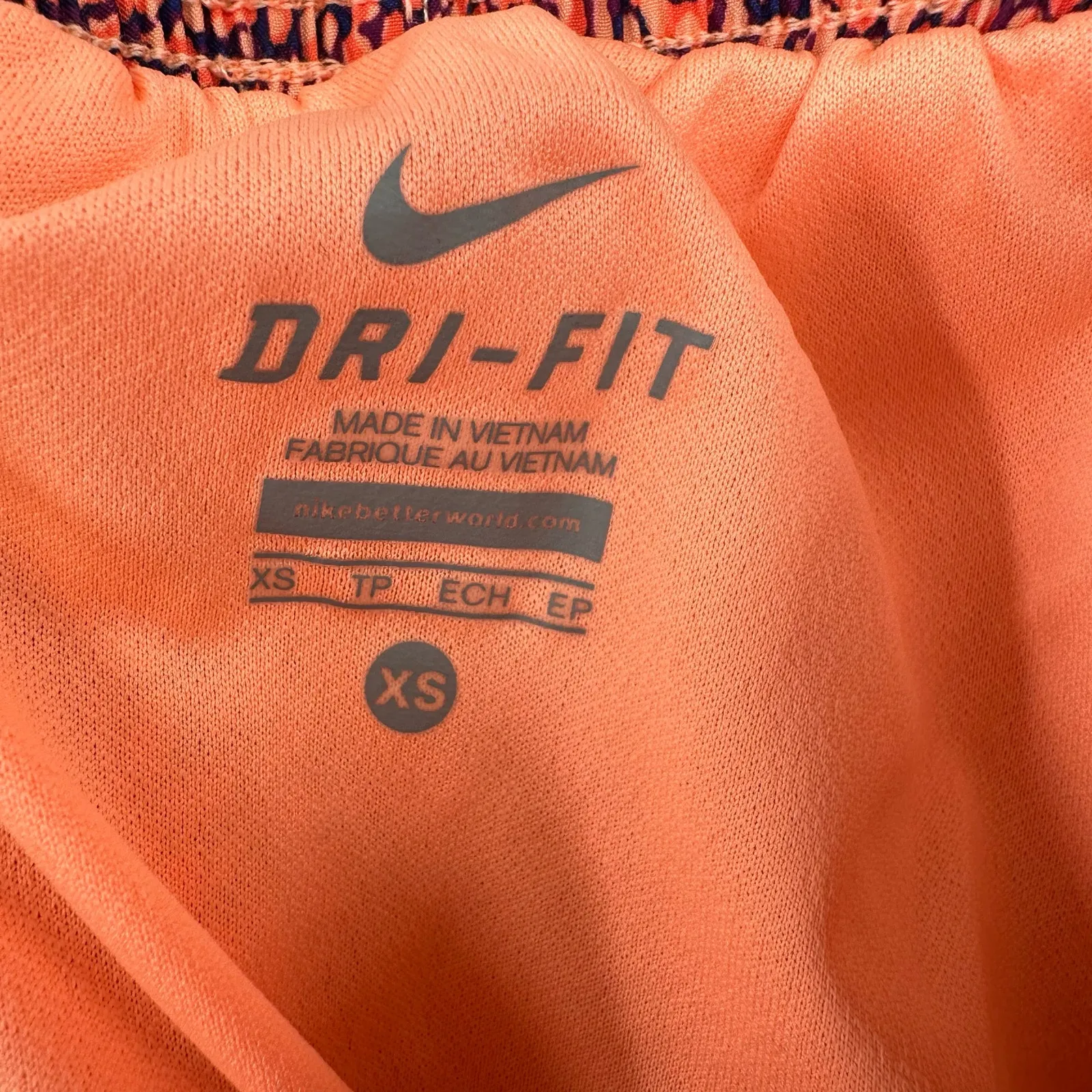 Nike Size XS Shorts Orange Blue Lined Dri‎ Fit Running Gym Exercise Activewear - Image 5