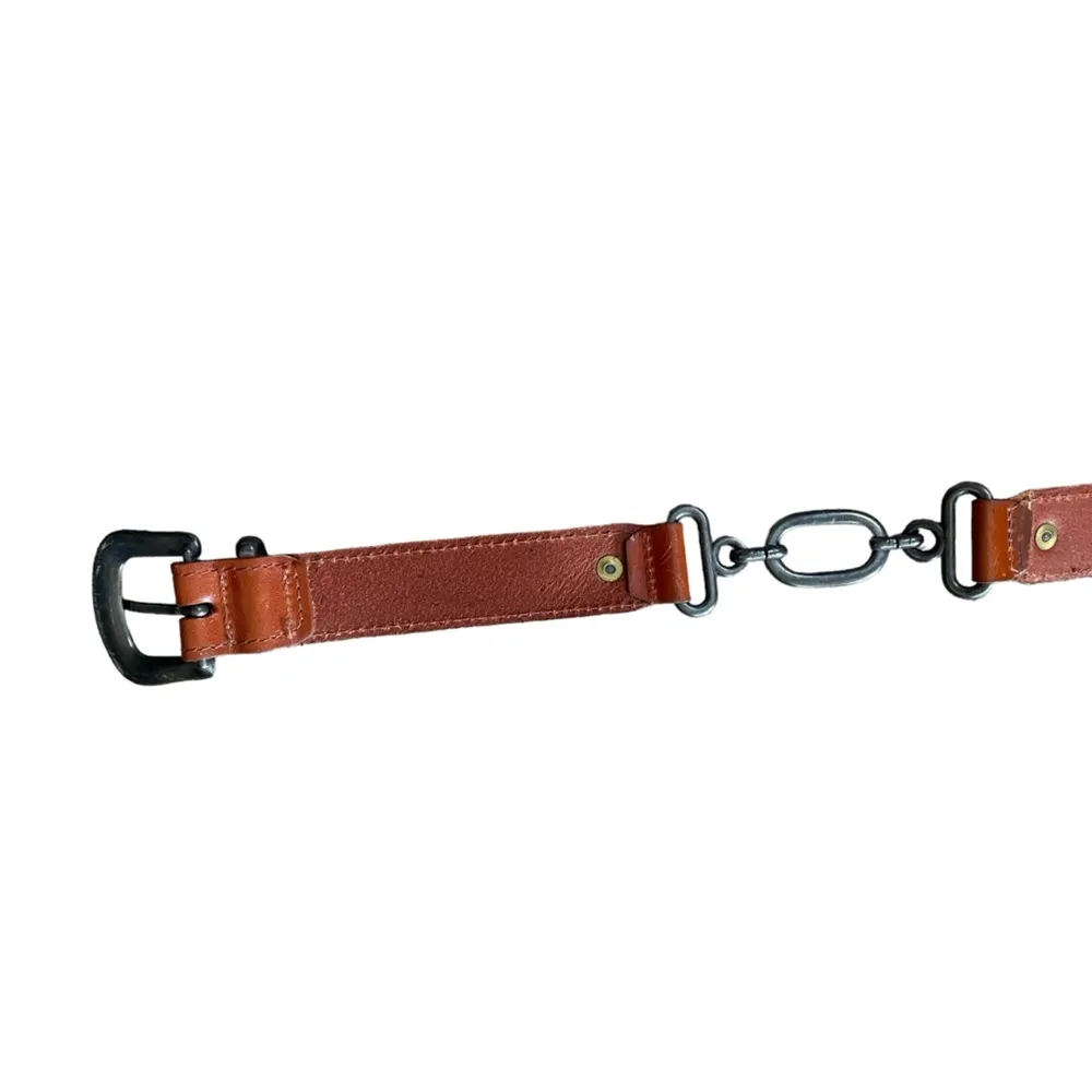 Doncaster  Tan Luxury Western Utility Equestrian Metal Chain Link Belt - Image 6