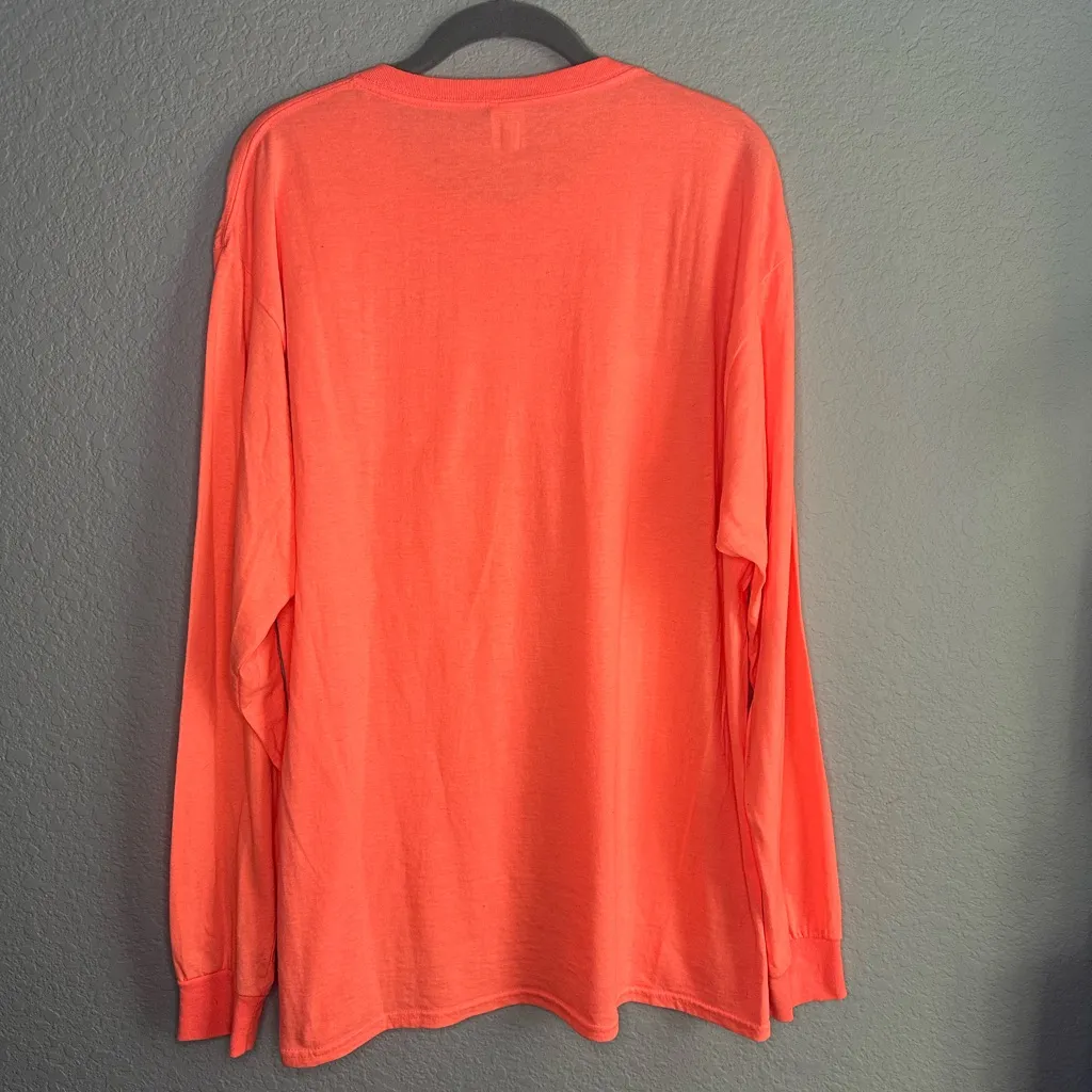 🧡Y2K Vintage Colorado Graphic Neon Orange Long Sleeve Tee Shirt Size L - Image 4