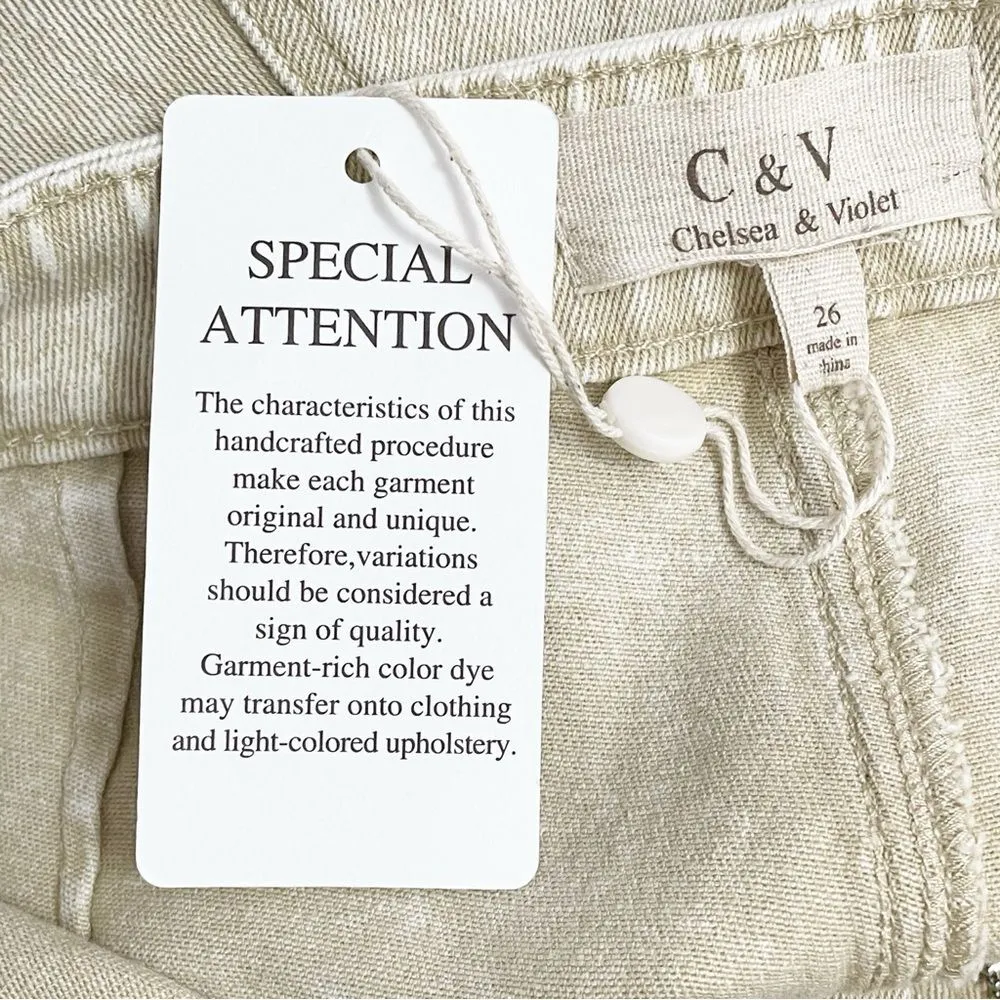 NWT Chelsea & Violet Flare Jeans Size 26 Embroidered Floral Beige Boho High Rise - Image 11