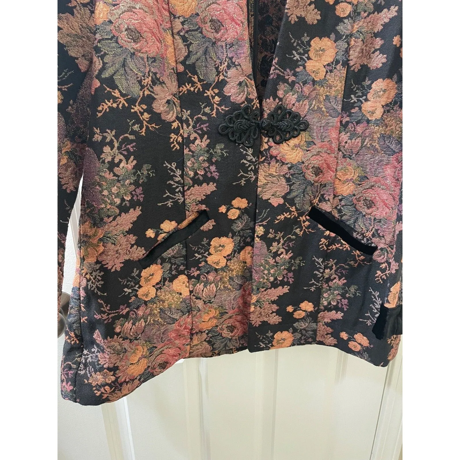 Soft Surroundings Womens Westbury Garden Jacket Jacquard Floral Metallic Size XL - Image 6