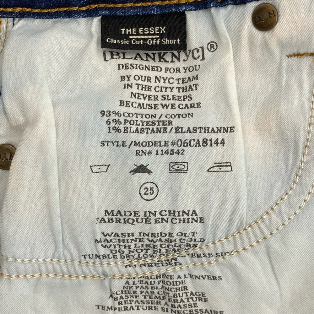 BLANKNYC The Essex Classic Cut Off Distressed Jean Shorts Denim Blue Size 25 - Image 6