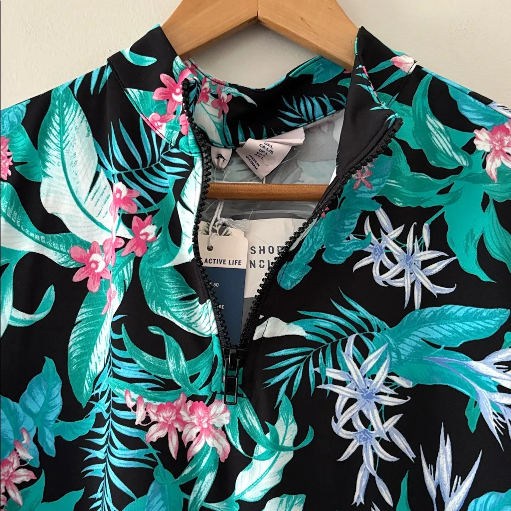 New Tommy Bahama Golf Women’s Tropical Print Short Sleeve Dress 1/4 Zip Size L - Image 6