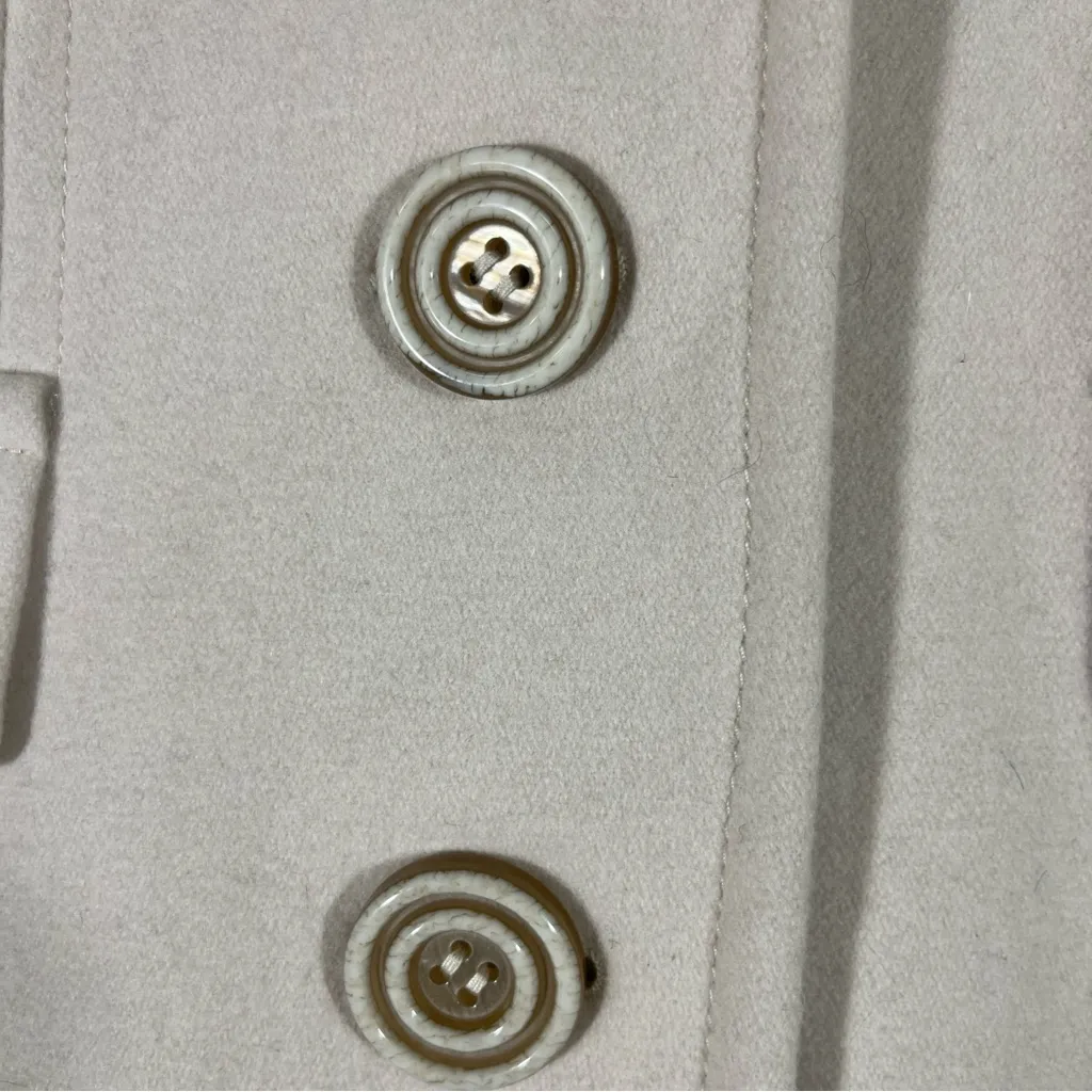 LINEA DONATELLA WOOL BLEND WALKER WOMEN COAT FULLY LINED SINGLE BREASTED IVORY M - Image 3