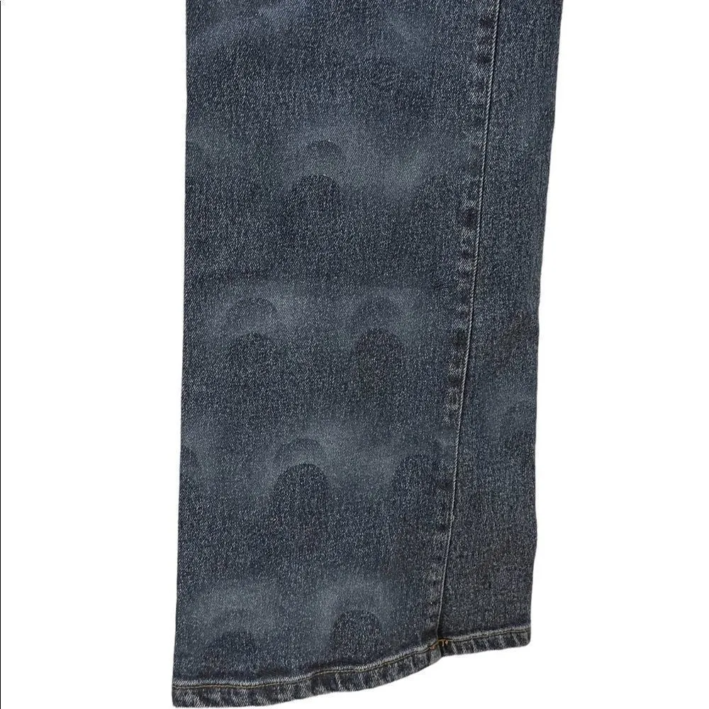 Zana Di Y2K Medium Wash Faded Sparkly Flare Mid Rose Denim Blue Jeans - Image 7