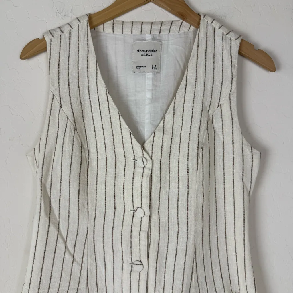 Abercrombie The A&F Mara Linen-Blend Vest Mini Dress - Image 7