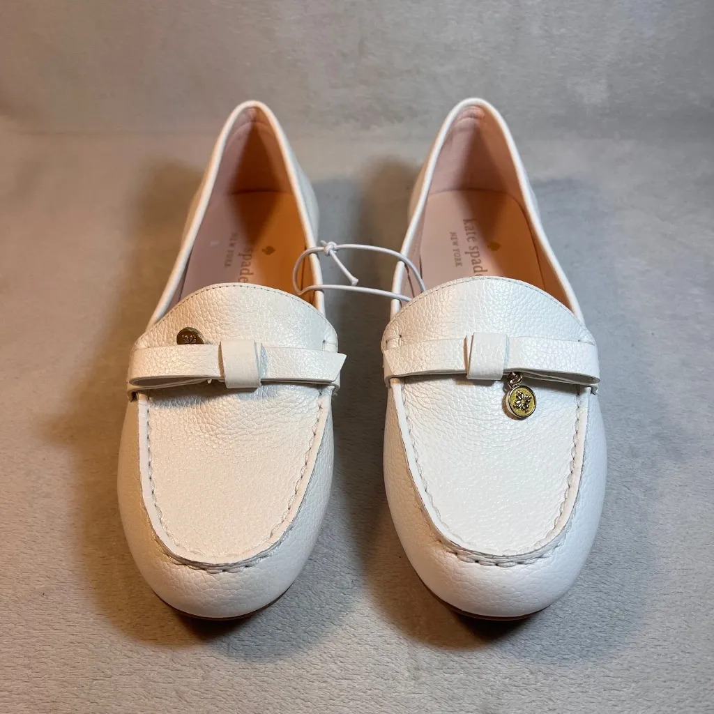Kate Spade NY Women's Size 7B Desi Slip On Leather Loafer Moccasin Ivory - Image 2