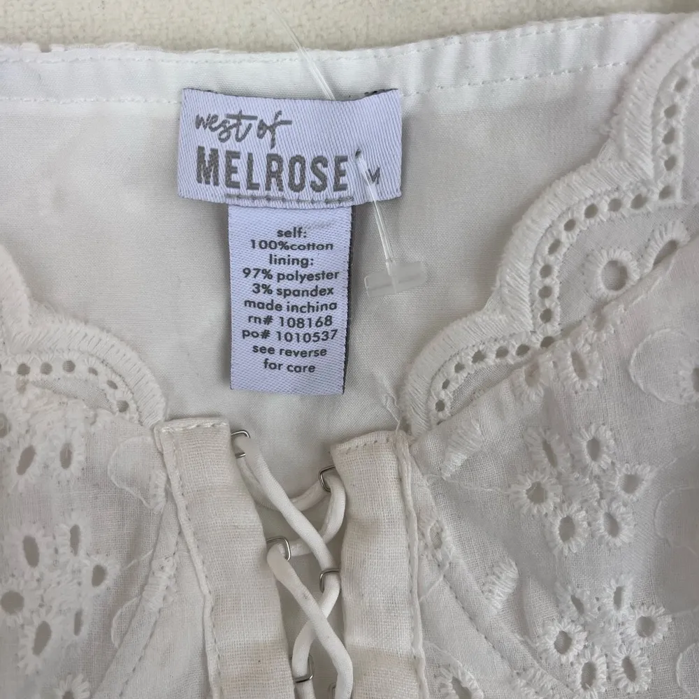 West of melrose Elegant White Lace Crop Top 100% line Size M - Image 5