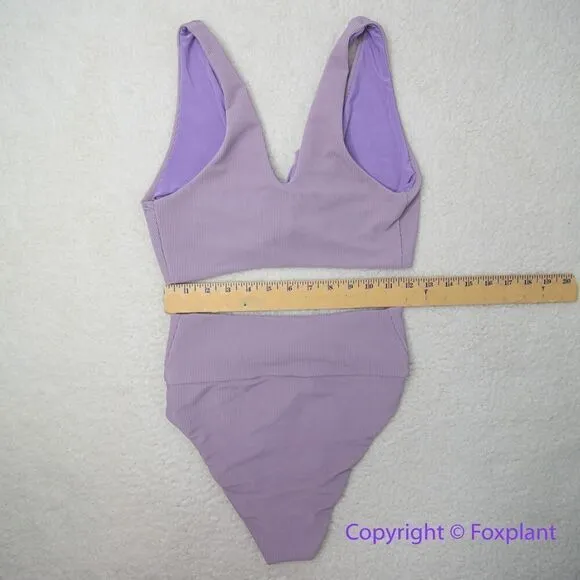 New! Set! Beach Riot Free People Rib Dallas Emma bikini‎ bottom lavender, size S - Image 8