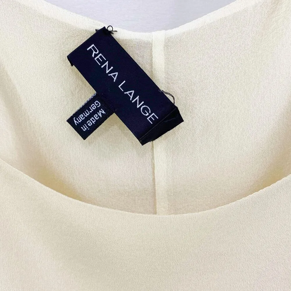 RENA LANGE Cream White Cropped Sleeveless Blouse Size 12 - Image 6