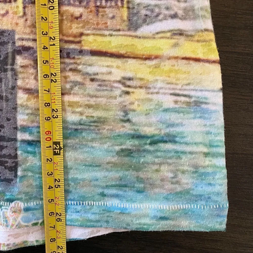 Bob Easy short sleeve vneck art deco XL pink white palm tree bungalow Pink - Image 6