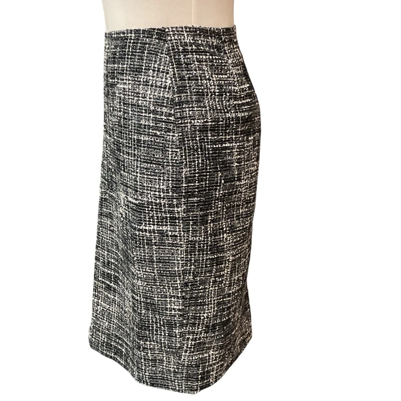 Ann Taylor Factory Women's Tweed Lined Side Zip Chic Mini Pencil Skirt Size 10 - Image 4