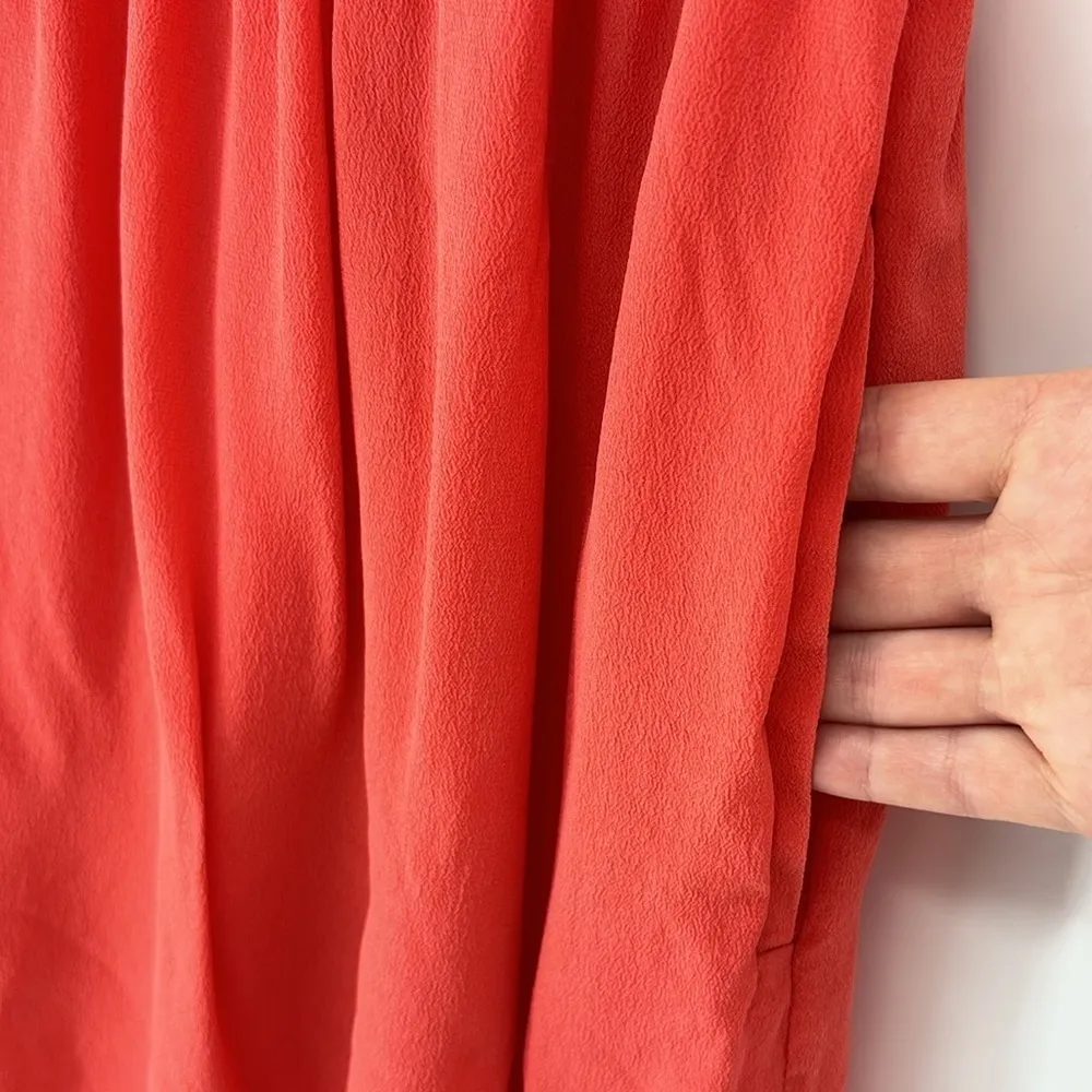 T. Babaton Aritzia 100% Silk Mini Dress With Pockets Women’s Size XS in Coral - Image 8