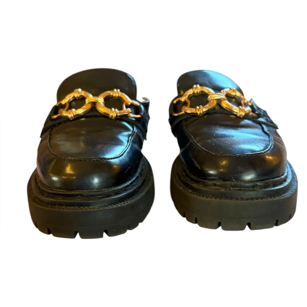 Circus Sam Edelman Evangeline Mule Womens Size 6 Black Gold Slip On Loafer - Image 5