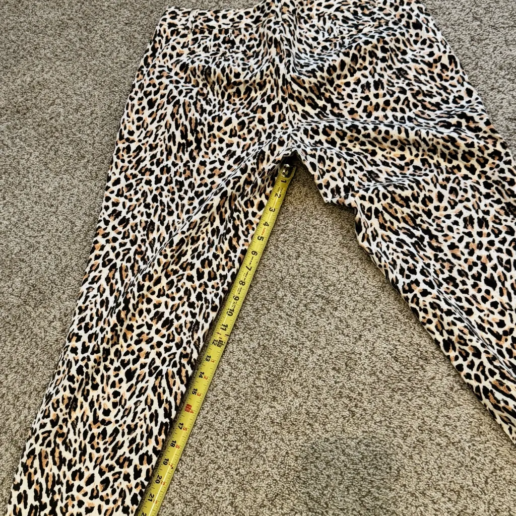 J.Crew Leopard / Jaguar Print Stretch City Fit Pants Size 12 Ankle Length Cougar - Image 8