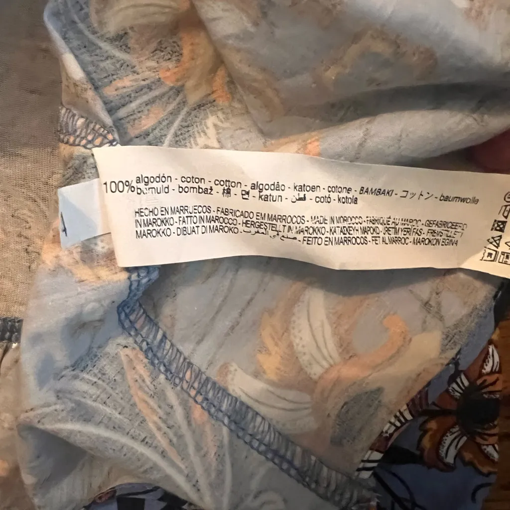 Zara Women's Blue Floral Ruffle Peplum Blouse - Image 5