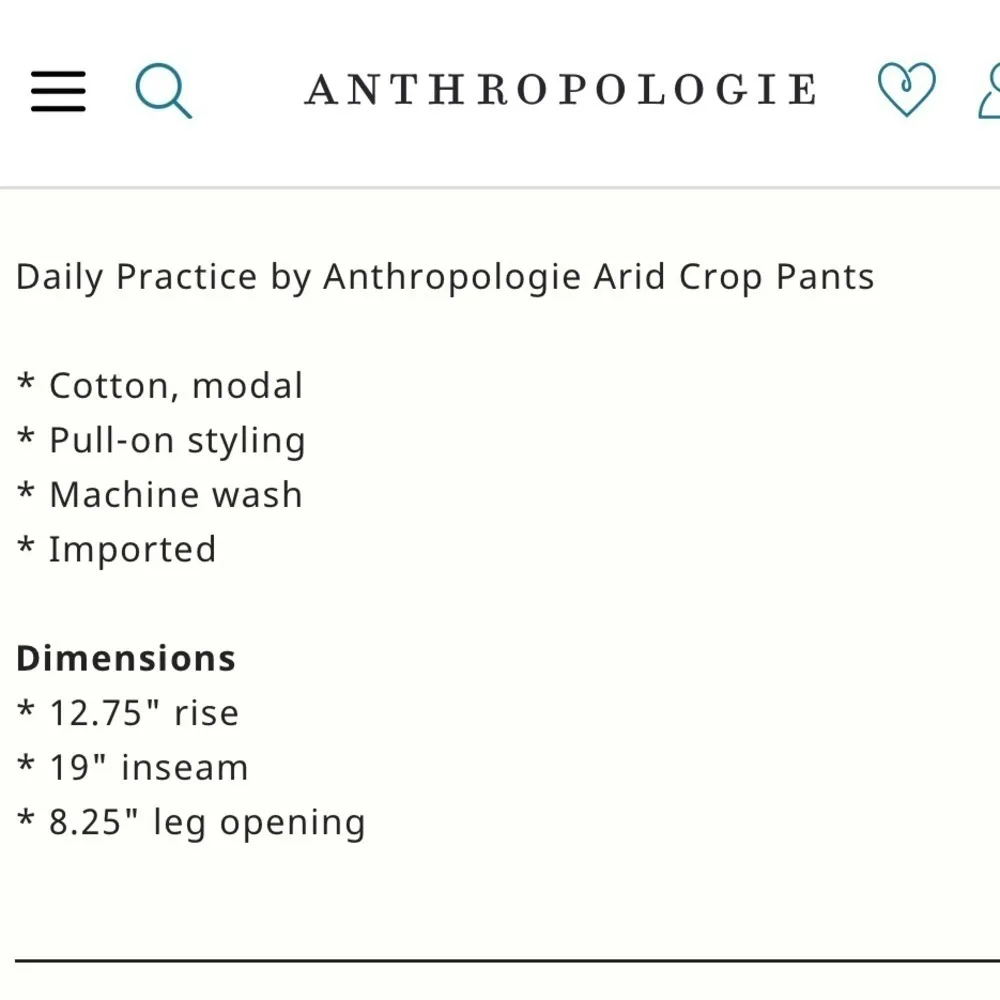 NWT Anthropologie Daily Ritual Arid Crop Pants - Image 6