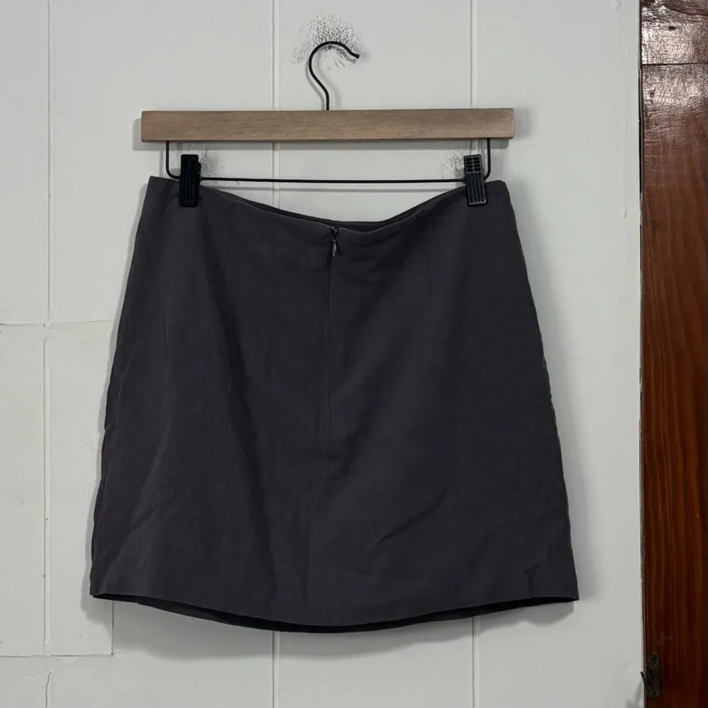 Umgee Embroidered Linen Cotton Mini Skirt Gray Size Medium boho - Image 3