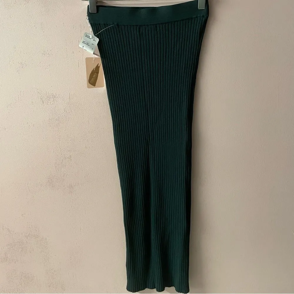 Forever 21 Contemporary Dark Green Ribbed Pencil Skirt NWT Size S - Image 10