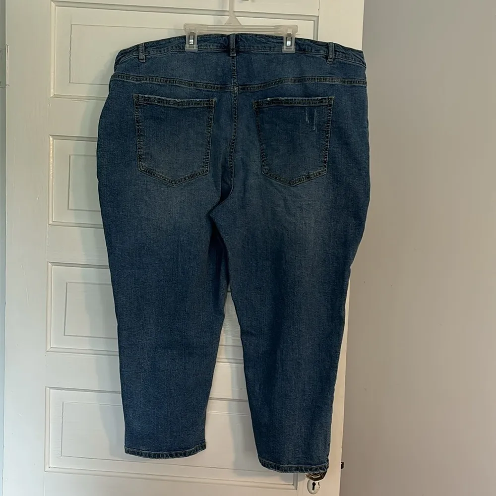 Eloquii Distressed Denim Capri - Image 3