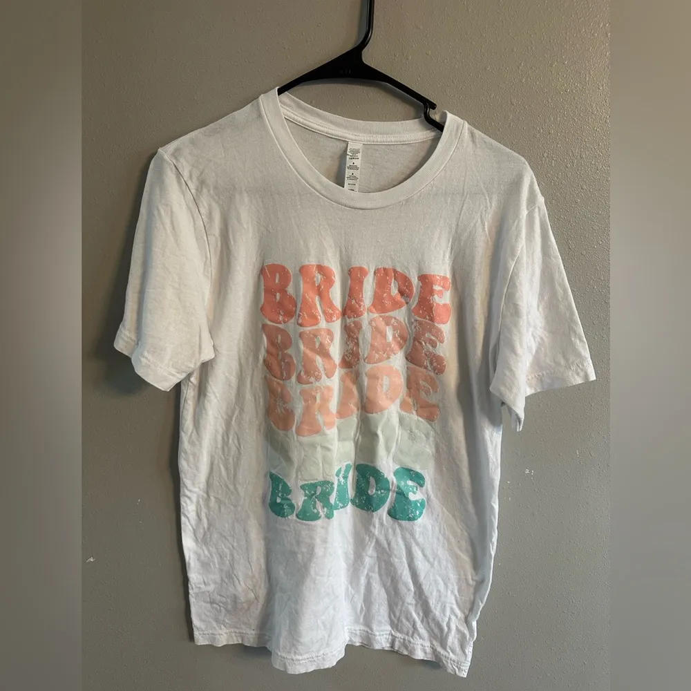 🔴Bride Wedding Bachelorette Tee White Size M - Image 2