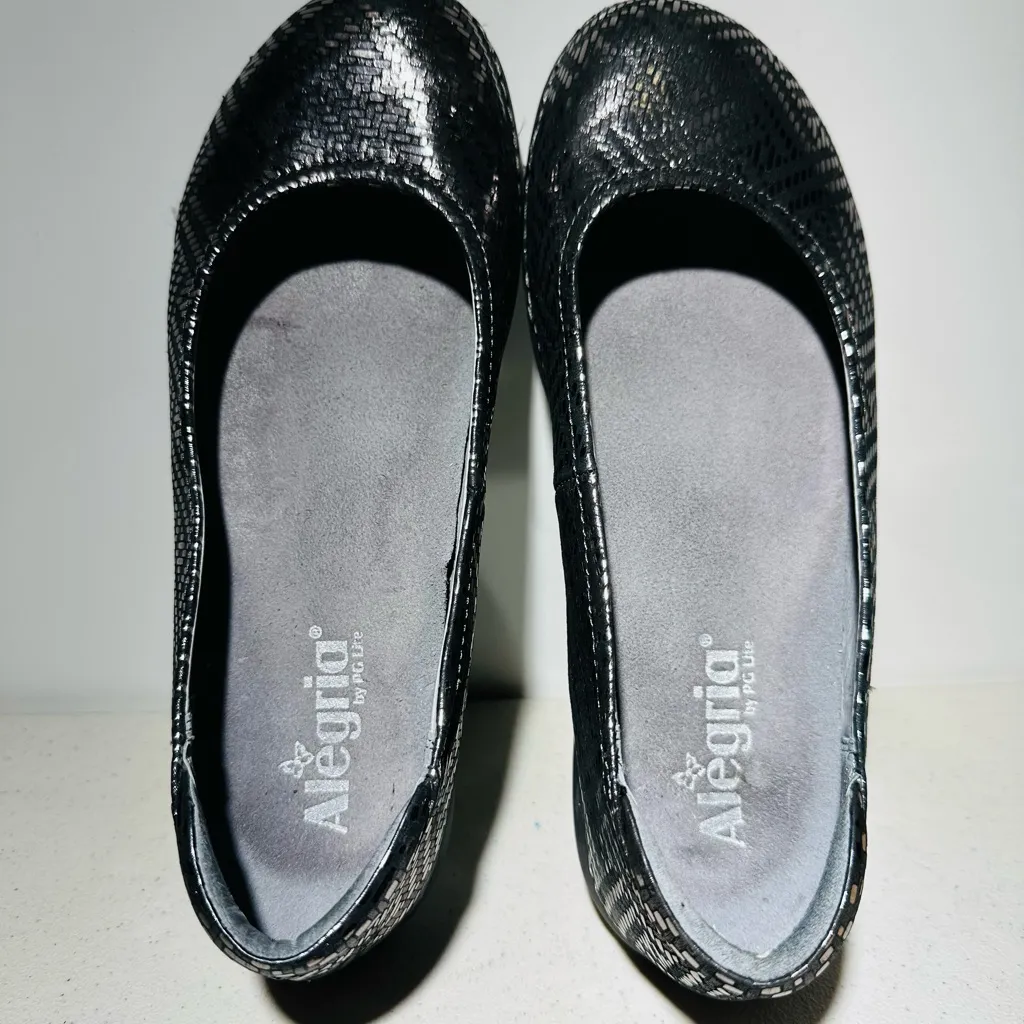Alegria PG Lite PET 532 Black Silver Metallic Woven Comfort Ballet Fla 8,5 - Image 6