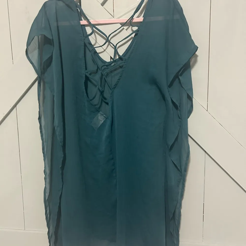 Teal Women's swim cover-up top - Image 3