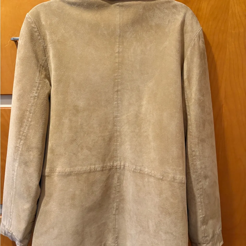 Eddie Bauer Women's Beige Suede Jacket Medium - Image 2