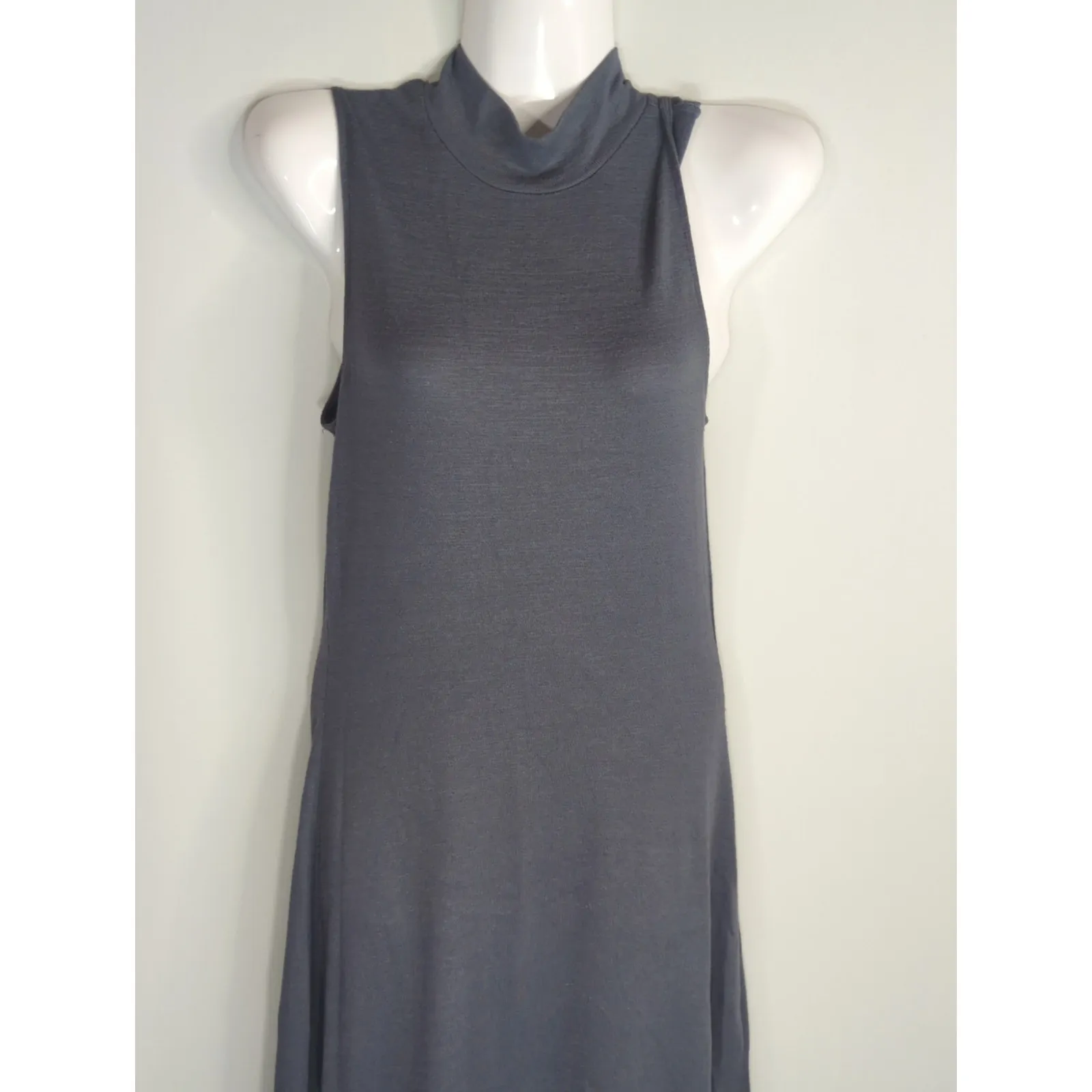 Aritzia Wilfred Free Gray Hardison Mock Neck Sleeveless Knit Dress Womens‎ XS - Image 2