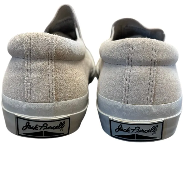 Converse Jack Purcell Slip-On Sneakers Gray Canvas Ribbed Unisex Casual Shoes - Image 6