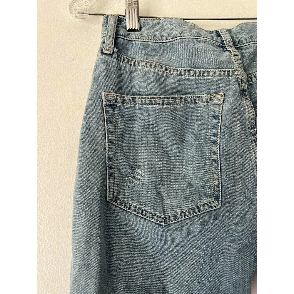 TopShop Moto Hayden Distressed Slim Straight Light Wash Mid Rise Jeans Size 25 - Image 5
