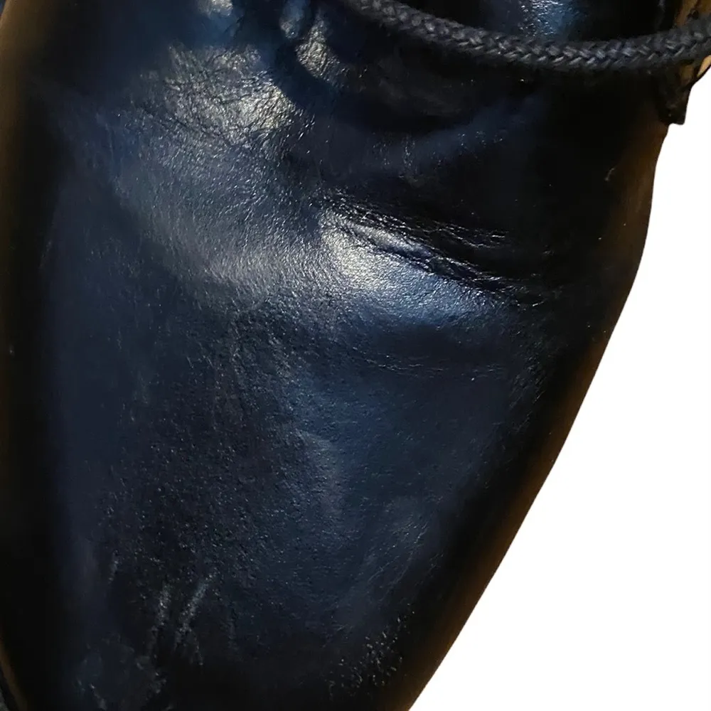 Zara Black Silver Studded Pearl Accents & Buckles Back Zip Combat Boots Size 38. - Image 9