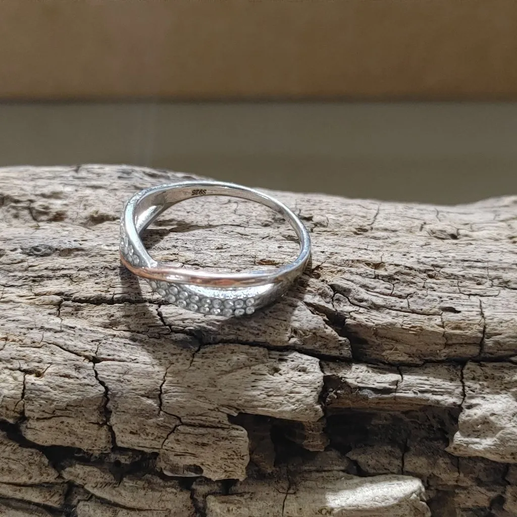 Large Size Sterling Silver 925 Infinity Ring Rose Gold Merle Diamond Accent 10.5 - Image 4