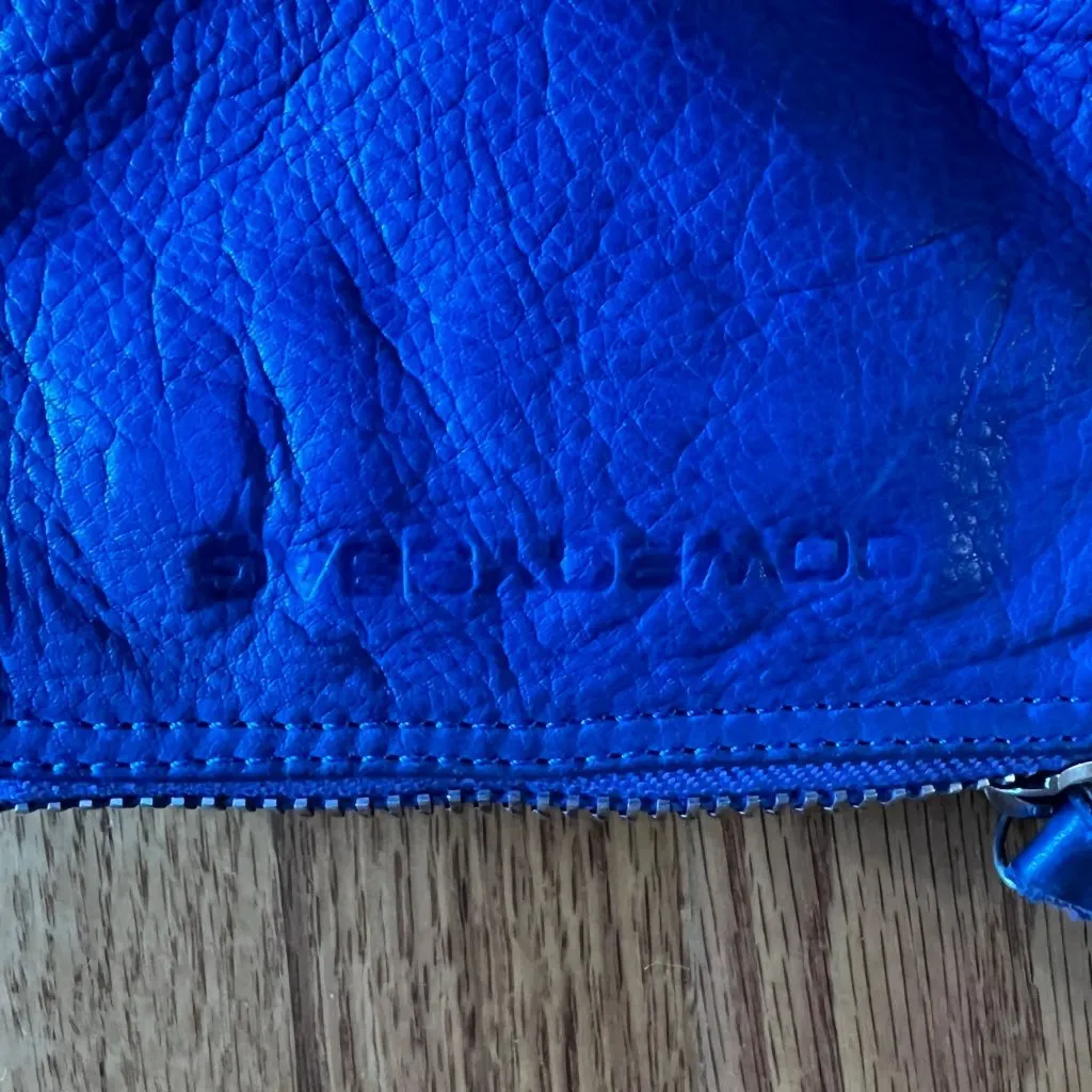 Cowboysbag Wristlet Pouch‎ Leather Cobalt Blue Soft Coin Purse Zip Wallet 7"x5" - Image 3