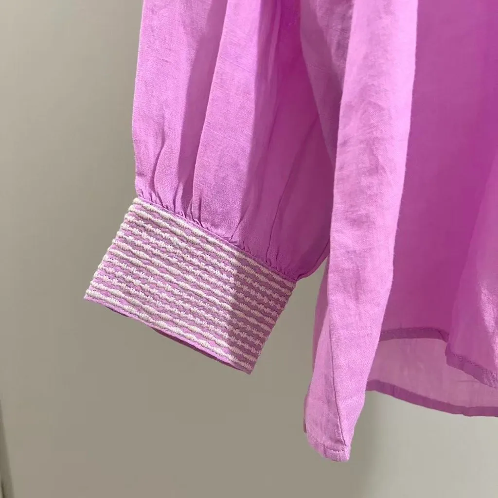 NWOT Johnny Was Osiris Relaxed Embroidered Floral Ramie Top Shirt Blouse S - Image 13