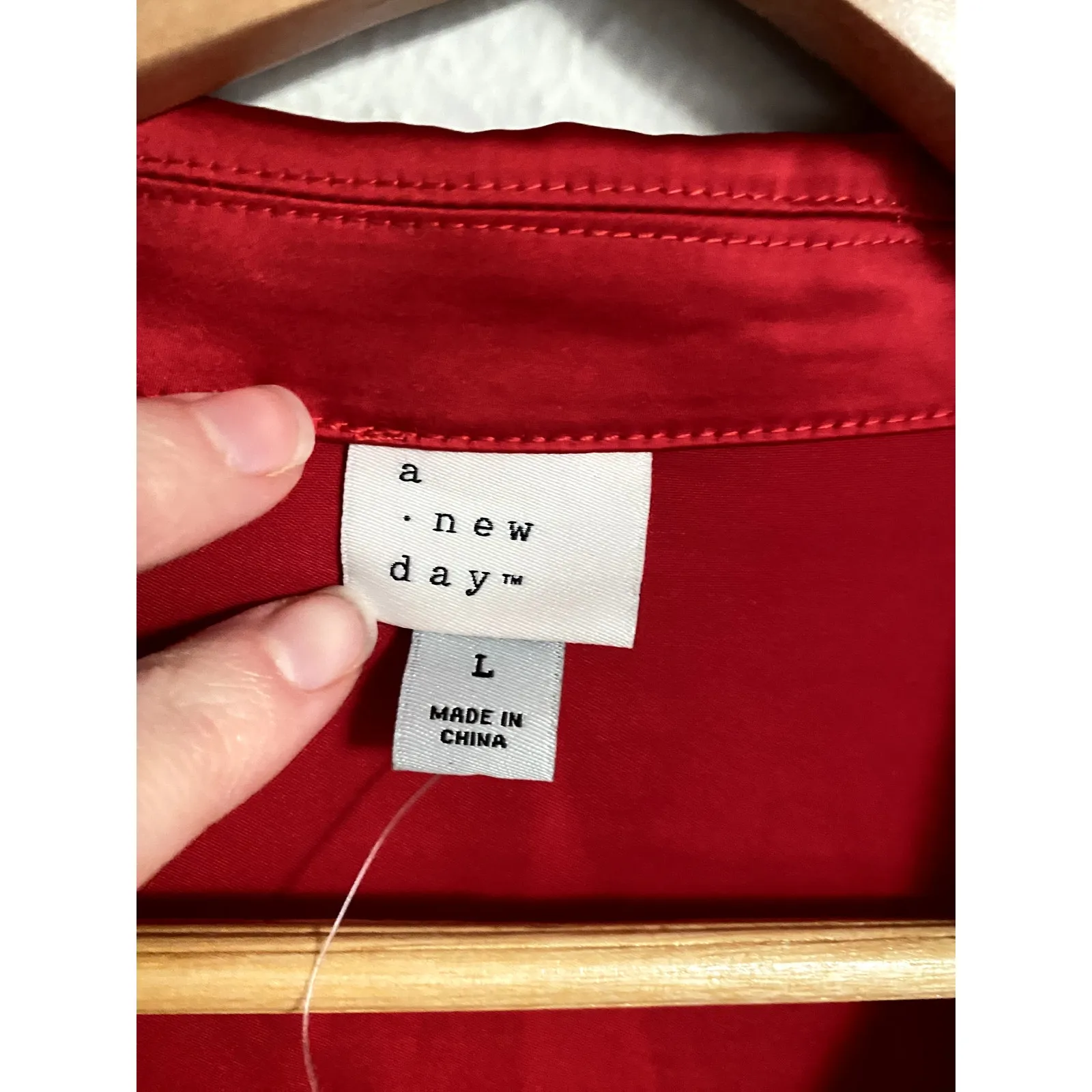 Silky Y2K Retro Red Tie‎ Top Blouse Large Sleaze Slouchy Holiday Coquette Glam - Image 2