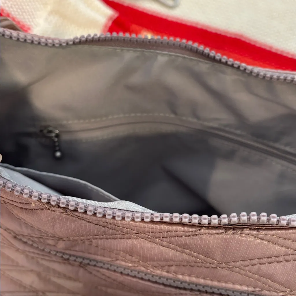 Baggallini Light pink mauve modern quilted nylon crossbody convertible RFID Bag - Image 14