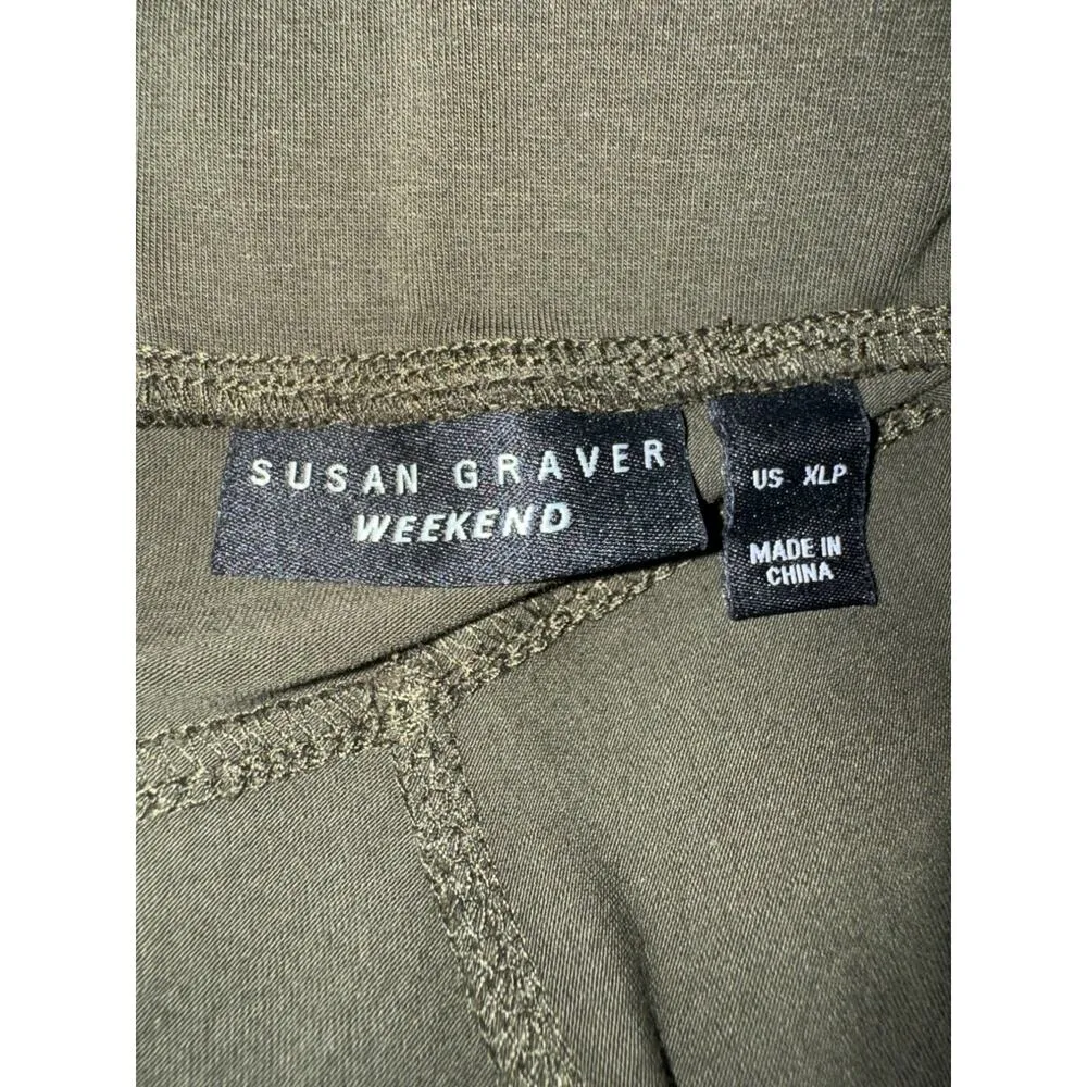 Susan Graver Weekend Premium Stretch Slim-Leg Ankle Pants Loden Green XL Petite - Image 2