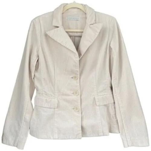 T6 Y2K Vintage Susana Monaco Corduroy Blazer Beige Button Front Jacket Women - Image 1