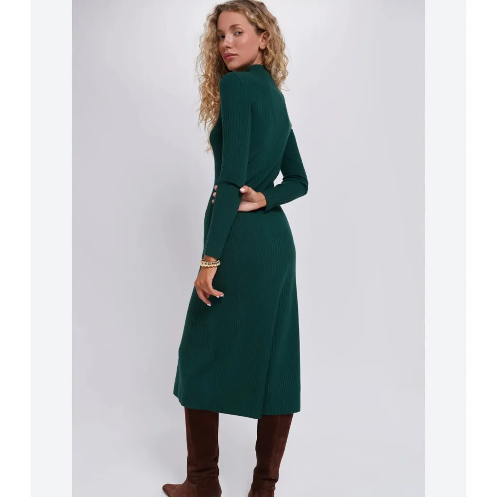 Tuckernuck Hyacinth House Conrad Midi Long Sleeve Sweater Dress in Cypress Green Size XXL - Image 3