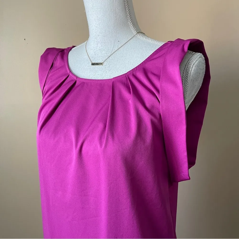 NY & CO | Magenta Capped Sleeve Shift Dress Sz XS Pink - Image 5