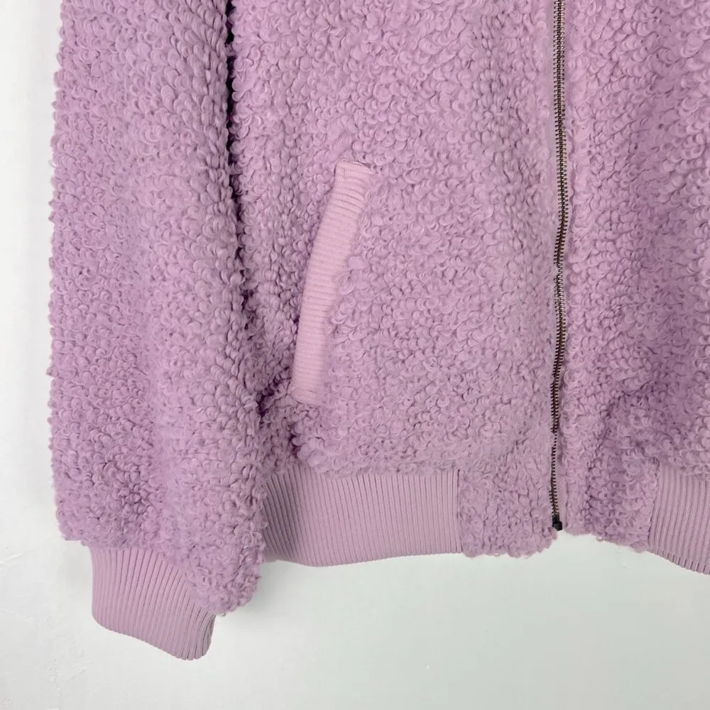 NWT Universal Thread Collared Sherpa Bomber Jacket Mauve Magic Size Large L NEW - Image 4